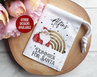 Dummies for Santa Bag, Dummy Fairy Personalised Drawstring Pouch, Father Christmas, Dummy Idea, How to Get Rid of the Dummy