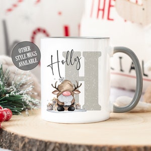 Personalised Gonk Mug, Reindeer Gonk, Stocking Filler, Perfect Gift Idea for Her and Him, Mum, Nan, Dad, Grandad