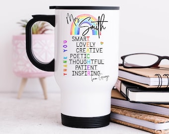 Teacher Personalised Travel Mug, Thank You Gift Idea, End of Year Gift