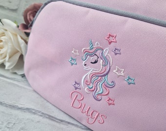 Unicorn Lunch Bag, Personalised Embroidered Bag, Back to School, Nursery Unicorn Bag