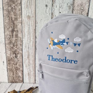 Sac à dos personnalisé avion, sac à dos enfant, sac pour chambre d'enfant, sac de voyage, sac à dos pour tout-petit, cartable pour enfants, sac personnalisé en toile