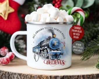 Personalised Christmas Express Mug, Unbreakable Mug, Polar Train Travel, Sippy Cup, Stocking Filler, Perfect Gift Idea for Her Him
