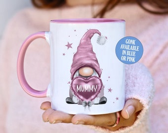 Personalised Gonk Mug, Pink or Blue Gonk, Stocking Filler, Perfect Gift Idea for Her and Him, Mum, Nan, Dad, Grandad