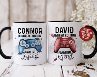 Personalised Gamer Mug, Gaming Legend, Gamer Girl, Christmas Gift for Teenagers, Stocking Filler, Gift Idea for Gamers