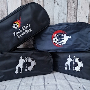 Personalised Boot Bag, Embroidered Football Bag, Unisex Football Shoe Bag, Football Gift Idea for Him and Her, Eight Designs to Choose From
