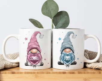 Personalised Gonk Mug, Pink or Blue Gonk, Stocking Filler, Perfect Gift Idea for Her and Him, Mum, Nan, Dad, Grandad
