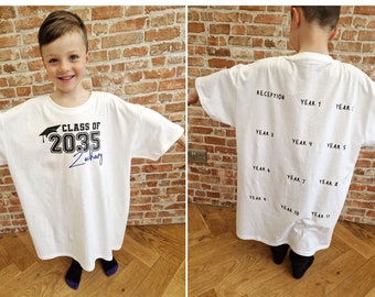 Class of 2036, Handprint 'Grow with Me' T-Shirt, School Starters Gift, First Day of School