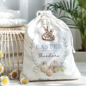 Personalised Easter Bag, Large Easter Basket Sack, Easter Gift, Easter Decoration, Personalised Easter Gift for Boys Girls