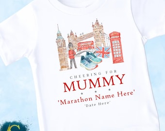 Marathon Supporters Tshirt, Cheering for Daddy Mummy Babygrow, Supporters Tshirt, Kids Marathon Tee, Marathon Top T Shirt, Add Any Race Name