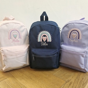 Sac à dos arc-en-ciel, sac enfant personnalisé brodé, filles et garçons, sac de chambre d'enfant, sac de rentrée, bohème