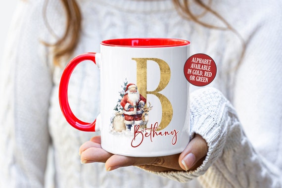 Personalised Christmas Mug, Nostalgic Santa, Hot Chocolate Mug, Unbreakable Mug, Christmas Eve Box, Stocking Filler