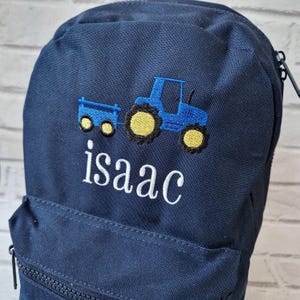 Sac à dos tracteur, sac à dos brodé personnalisé, rentrée des classes, sac pour chambre d'enfant