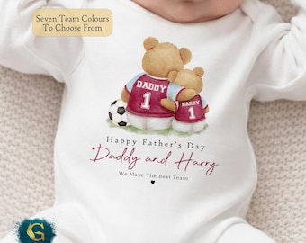 Personalised Fathers Day Football Shirt, 1st Fathers Day As My Daddy New Dad Gift, Fathers Day Outfit, Custom Babygrow Tshirt Daddy Gift