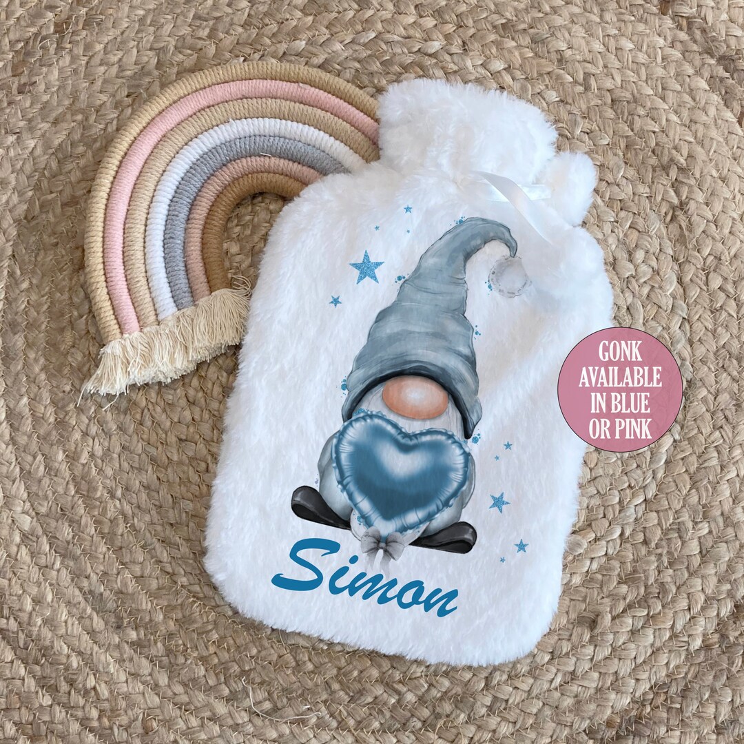 Personalised Gonk Hot Water Bottle Pink or Blue Available Etsy UK