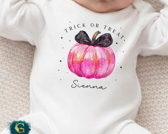 Conjunto personalizado para el primer Halloween, pijama de bebé con chaleco rosa de calabaza para el primer Halloween, idea de regalo para recién nacido, fantasma Boo, fantasma adorable