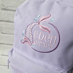 Personalised Mermaid Backpack, Custom Toddler Backpack Girl, Kids School Bag, Preschool Backpack, Nursery Bag, Mermaid Gift for Girl image 7