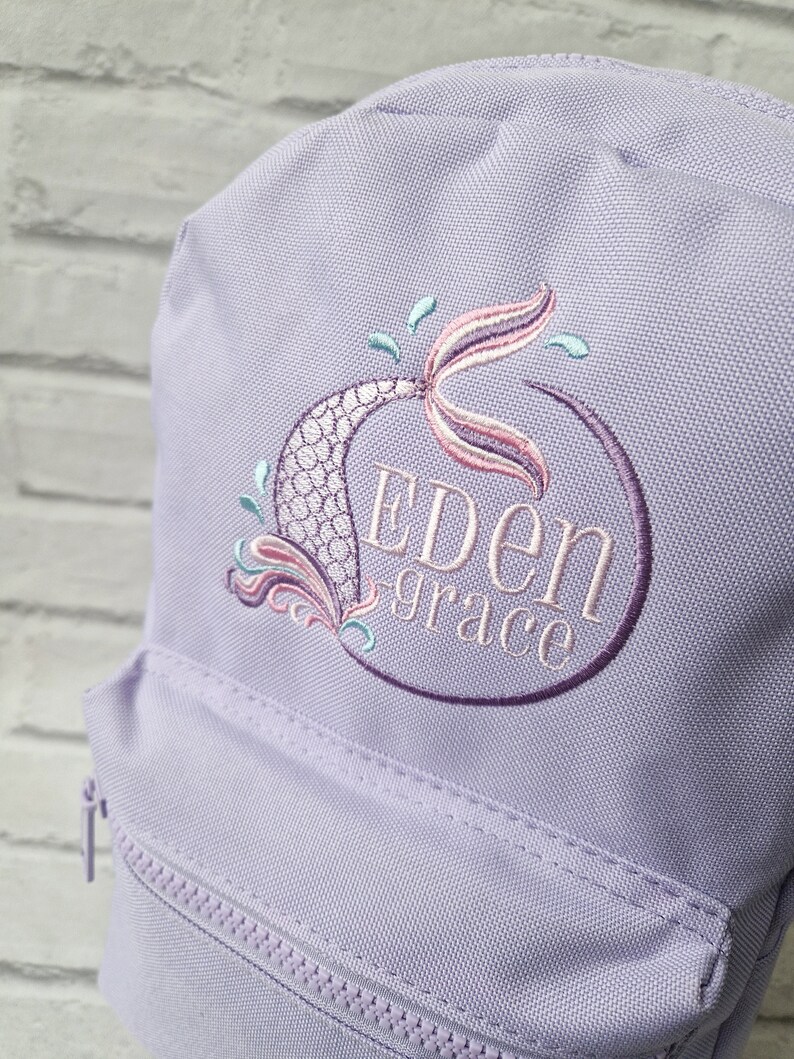 Personalised Mermaid Backpack, Custom Toddler Backpack Girl, Kids School Bag, Preschool Backpack, Nursery Bag, Mermaid Gift for Girl image 7