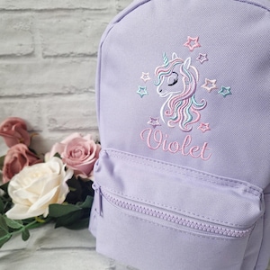 Sac à dos licorne, sac brodé personnalisé, rentrée des classes, sac safari pour chambre d'enfant