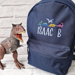 Sac à dos enfant personnalisé dinosaure, nom brodé, sac pour chambre d'enfant, sac à dos de rentrée