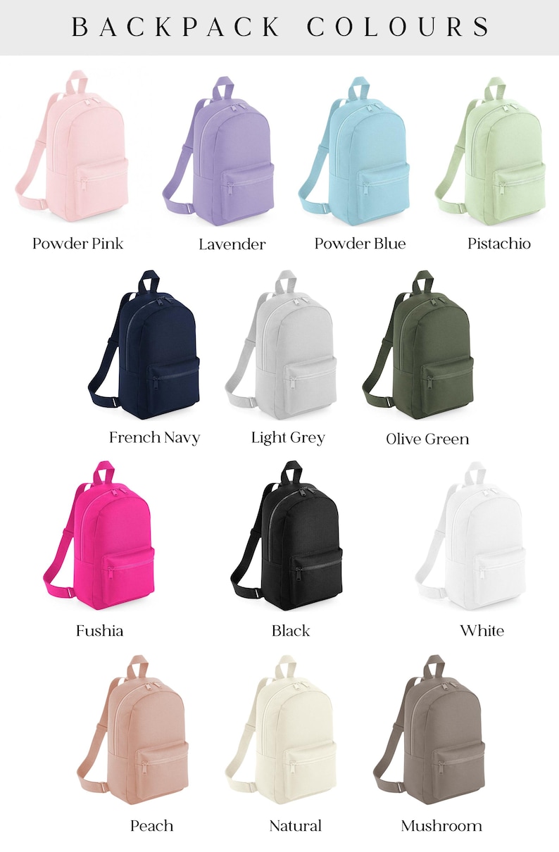 a bunch of different colored backpacks on a white background
