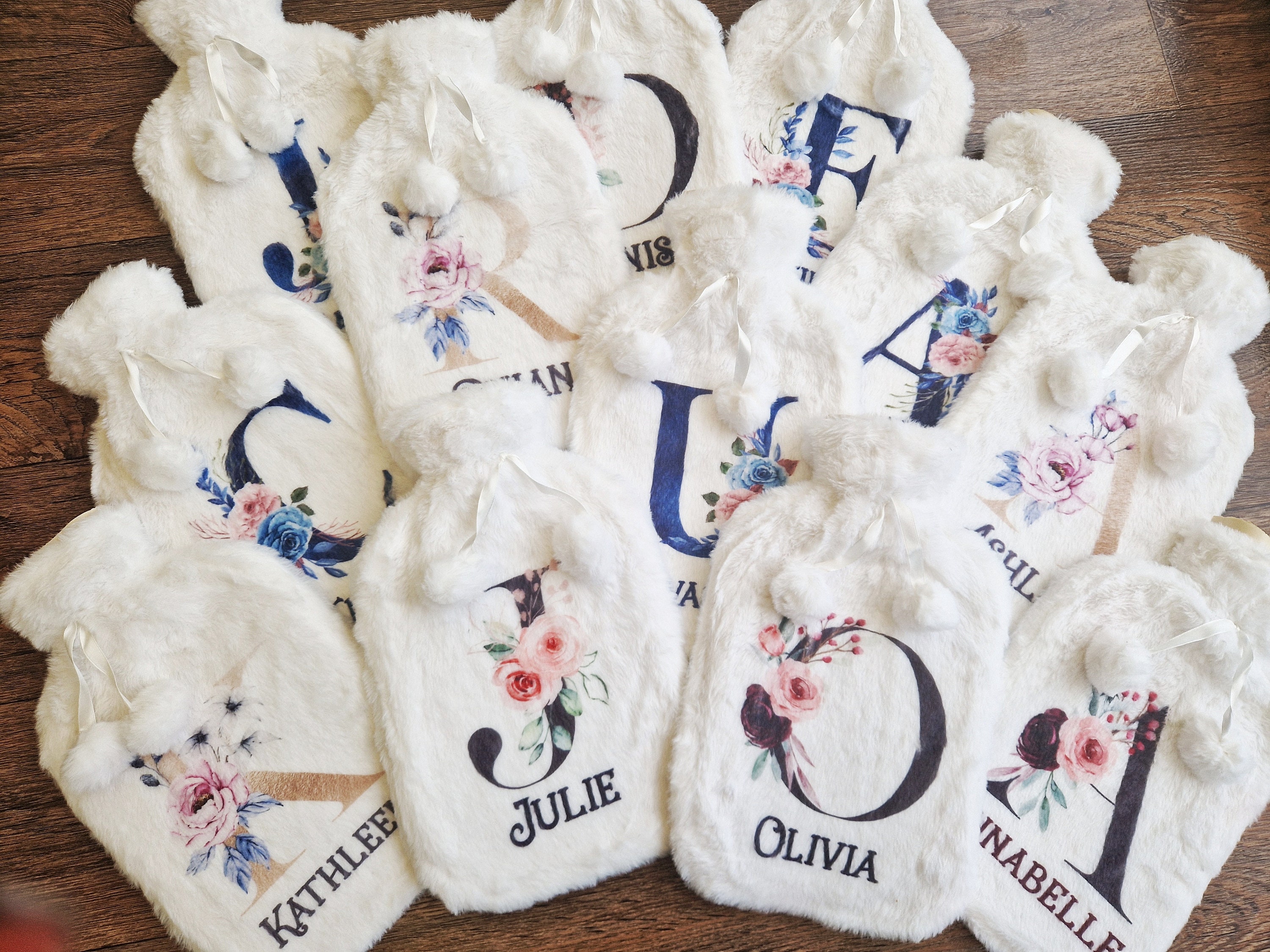 Personalised Floral Letter Hot Water Bottle Christmas Gift Etsy UK