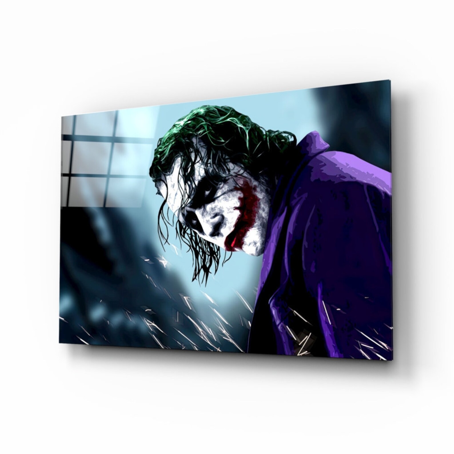 Joker Glass Printing Wall Art Modern Decor Ideas For Your Etsy