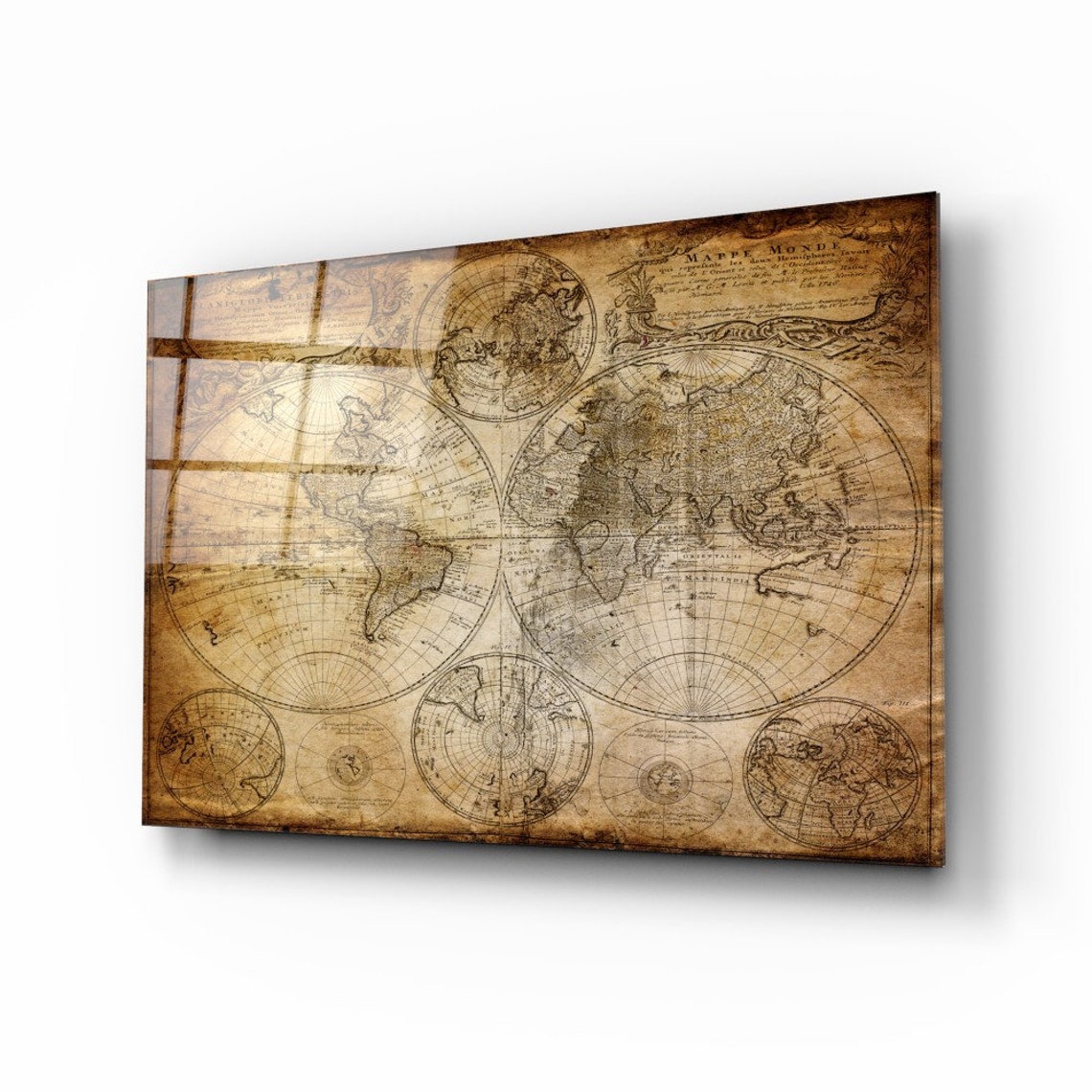 World Map Glass Printing Wall Art Modern Decor Ideas for Your - Etsy