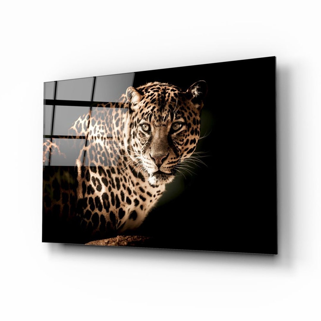 Leopard Glass Printing Wall Art Modern Decor Ideas for Your - Etsy