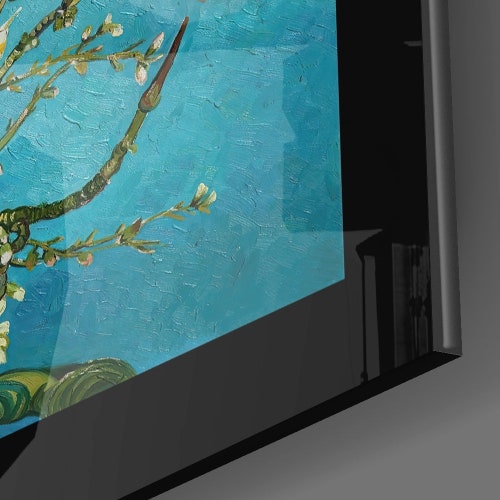 Turquoise Almond Flowers Glass Printing Wall Art Modern shops Decor Idea For Your House And Office Natural And Vivid Wall Decor Housewarming Gift