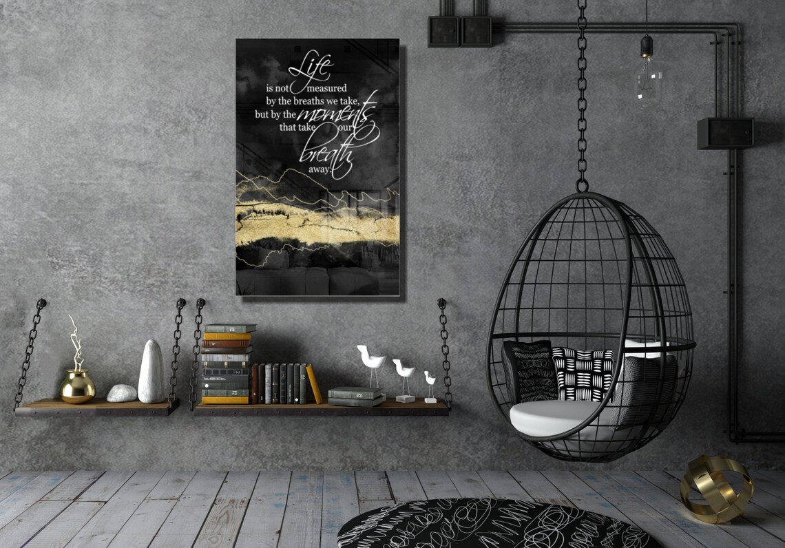 Quotes Glass Printing Wall Art Modern Decor Idea for Your Etsy