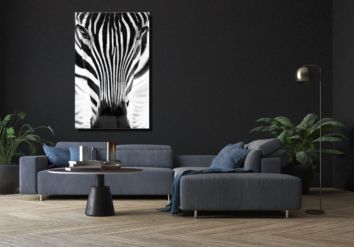 Zebra Glass Printing Wall Art Modern Decor Ideas For Your Etsy