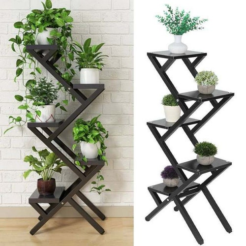 Tall Bamboo Plant Stand Flower Pot Display Indoor & Outdoor Etsy