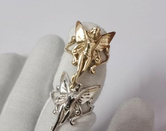 Fairy Ring in Gold or Silver | Fantasy Elf Jewelry | Art Nouveau Fairycore Ring | Whimsical Pixie Ring for Women