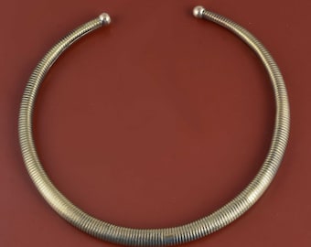 Handmade Brass Choker Necklace: Boho Tribal Collar