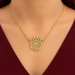 Dainty Ween Boognish Pendant Necklace: Gold Filled Logo Symbol
