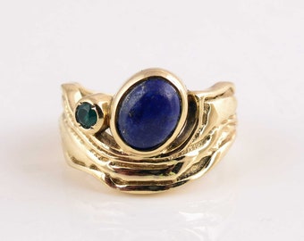 lapis Lazuli Ring, Handmade Brass Ring Mom mothers Ring Gold Brass Ring, Dainty Silver Bridesmaid Gift,