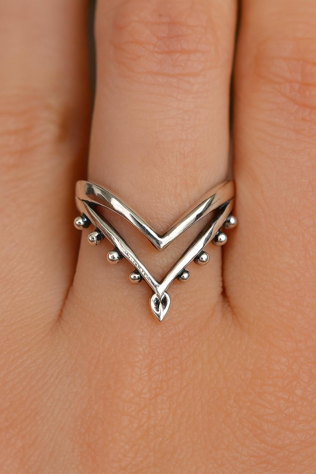 Chevron Ring, 925 Sterling Silver Ring, V Shaped Ring, Ring For Women, Stacking Ring, V Shape Wedding Ring, Curved Wedding Band Ring.
