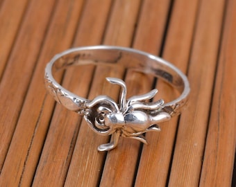 Spider Silver Ring, Insect Ring, 925 Silver Ring, Spider Jewelry, Handmade Ring, Knuckle Ring, Thin Spider Ring, Silver Ring For Mom