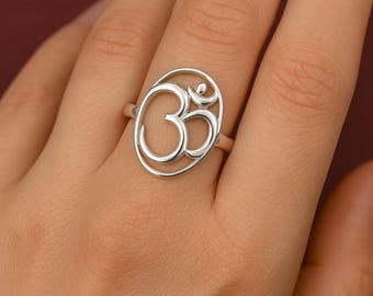 Om Ring, 925 Sterling Silver Ring, Handmade Ring, Unique Ring, Boho Ring, Statement Ring, Vintage Ring, Dainty Ring, Christmas Gifts