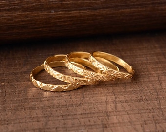 Gold Stack Ring, 14k Gold Filled Ring, Stack Ring, Thin Gold Ring, 14k Gold Ring, Simple Gold Ring, Stack Gold Ring, Gold Hammered Ring,