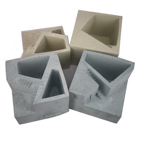 Estilo industrial Maceta Molde de silicona Molde de maceta Escaleras Construcción Molde de hormigón Moss Bonsai Cemento Molde de placa, decoración del hogar, G331