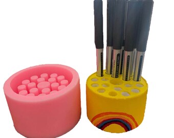 Pen Holder silicone mold,Desk Storage mold Dry Flower resin epoxy mold Cement Candlestick Mold Storage Organizer Mold diy crafts mold,G271