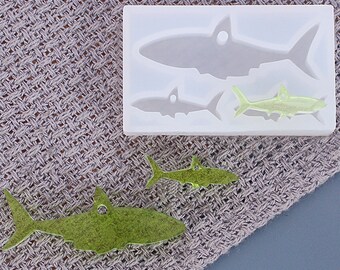 Shark Fish Tag Silicone Mold Resin clay wax Ornament pendant Mold Necklace jewelry earrings keychain Silicone Mold,diy crafts pendant,GJ266