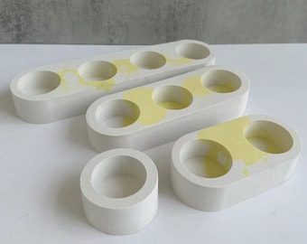 4 Löcher Kerzenständer Form Zylinder Kerzenhalter Behälter Silikonform Teelicht Tasse Gips Zement Beton Epoxidharz DIY Wohnkultur 594