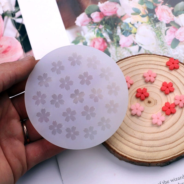 Mini Cherry blossoms silicone mold Flowers Cabochon UV Resin Mold Jewelry making Earrings Silicone Mold Fondant Candy wax Ornament mold G484