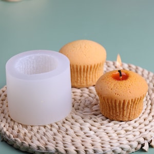 3D Cupcake silicone Mold Kawaii muffin Cake Mold Realistic Food Candle making Wax Soap Plaster Resin Epoxy Clay Mold Fondant Cake Decor,G487