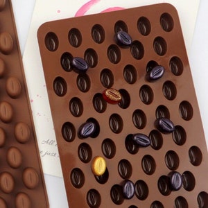 55 Cavity Coffee Bean Mold Desserts Mold Gummy Chocolate Fondant Candy Sugar Plaster Candle Soap Resin Epoxy Jewelry Making Cake Decor,G446