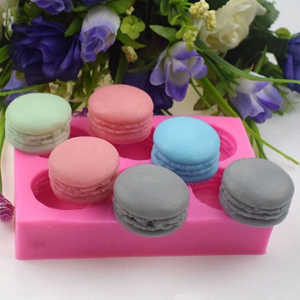 Macaron Silicone Moule Bonbons Moule Kawaii Cire Bougie Moule Fait à la main Savon Plâtre Argile Bijoux Fabrication Chocolat Fondant Gâteau Décor moule, G444