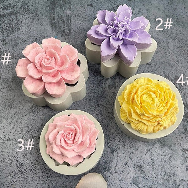 3D Flower Silicone Mold Rose Candle Silicone Mold Aromatherapy Wax Mold Soap making UV Epoxy Resinart Mold plaster Home decoration mold,585