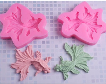 Goldfish Silicone Mold Goldfish Cake Decoration Mold Chocolate Fondant Mold Candle Resin Mold Candy epoxy mold,DIY Resin Crafts Mold,GJ76